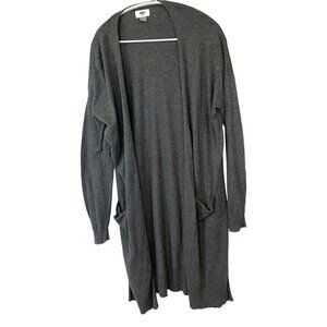 Old Navy Women's Longline Open Front Extra Long Cardigan Gray Sweater Size Large
